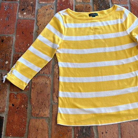 Lauren Ralph Lauren Stripped 3/4 sleeve blouse sz M - Picture 3 of 10